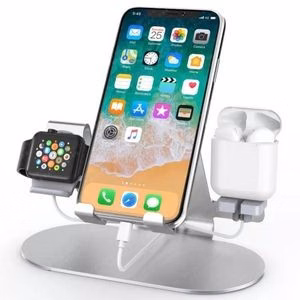 3 in 1 Charger Dock Station Aluminum Charging Stand