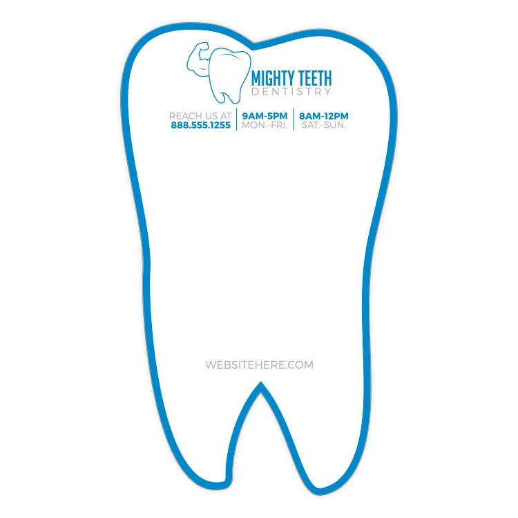 Mini Memo Board Shape - 4.9375x8.5 Laminated - TOOTH - 14 pt., custom desk accessory with logo imprint 1
