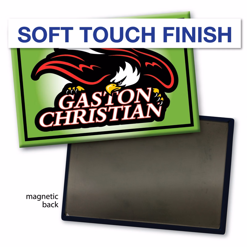 Soft Touch Rectangle Button - 2" x 3" - Magnet Backing