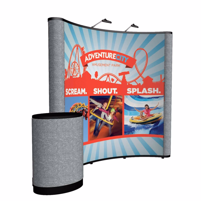 8' Curved Show 'N Rise Floor Display Kit (Mural with Fabric Ends)