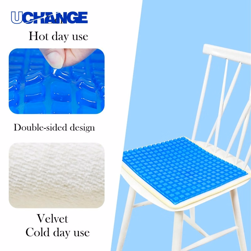 Double-Sided Gel and Velvet Seat Cushion