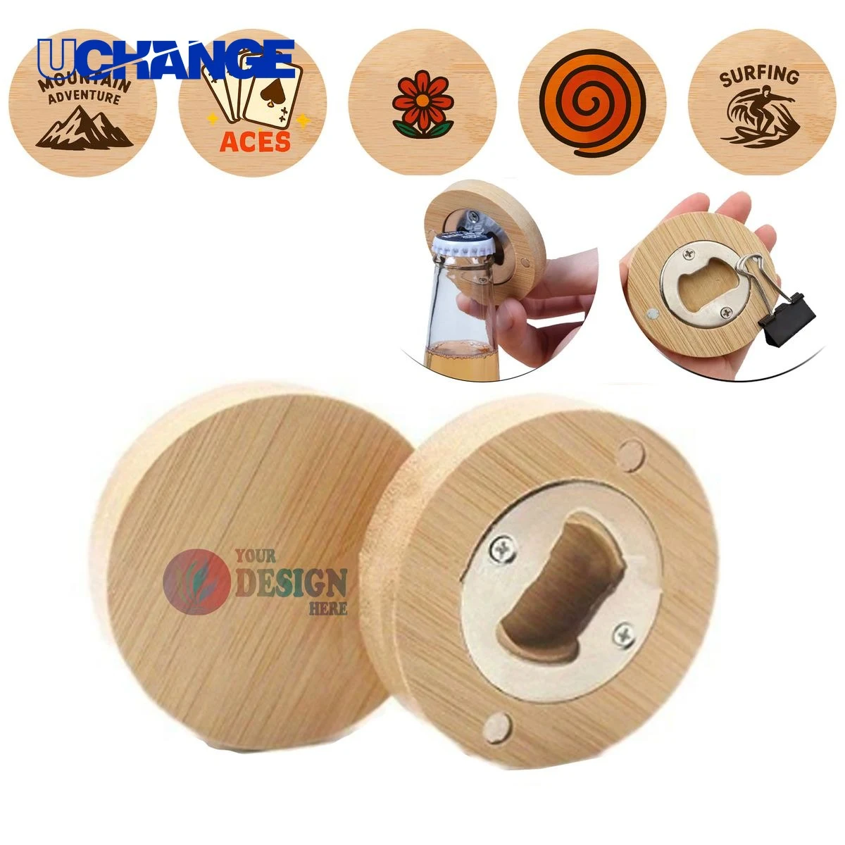 Custom Wood Beer Bottle Opener Tool 1