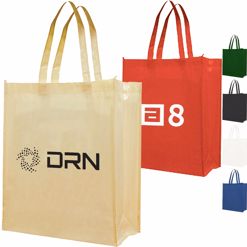 110 GSM Attractive Laminate Patent Finish Tote Bag W/ Gusset (12.75" X 15.75" X 4.75")