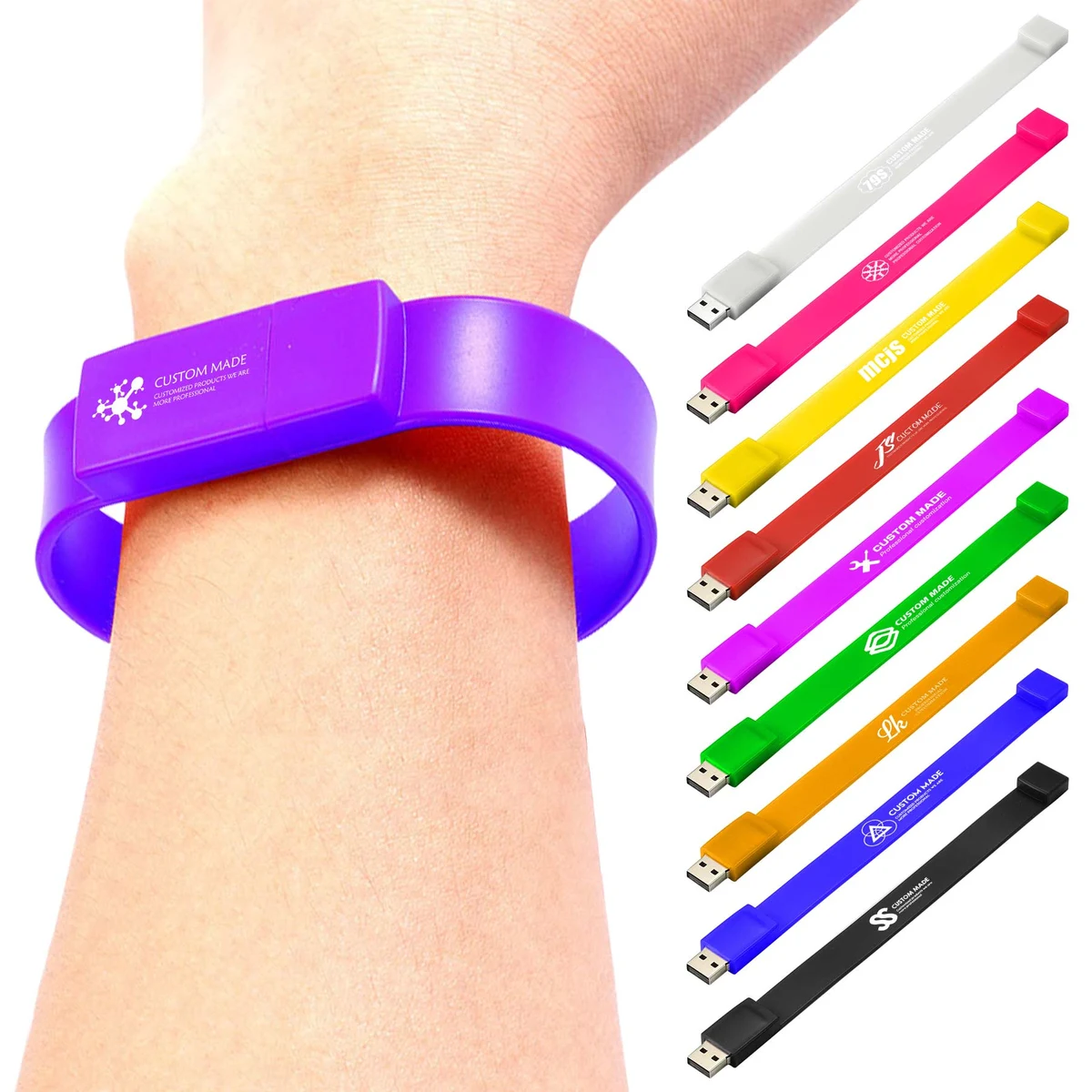 4GB Personalised Silicone Wristband USB Flash Drive 1