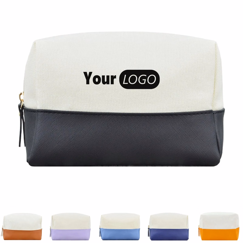 Canvas Patchwork Cosmetic Bag
