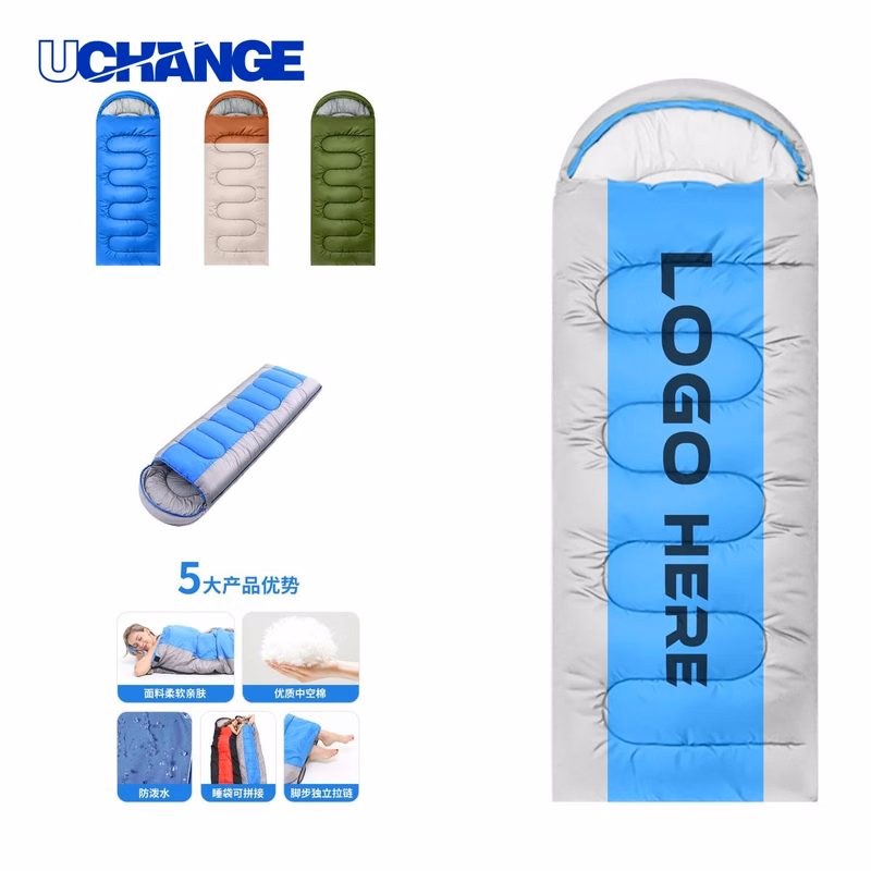 Warm Hooded Envelope Sleeping Bag