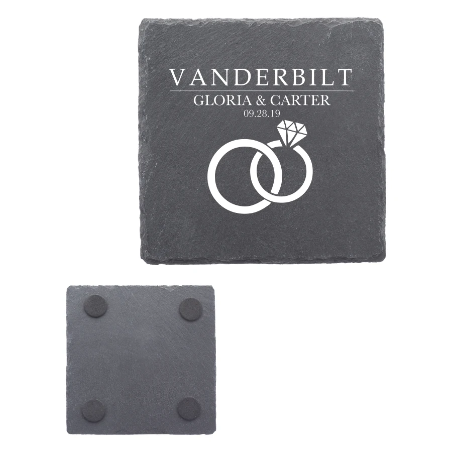4" Square Slate Coasters 1