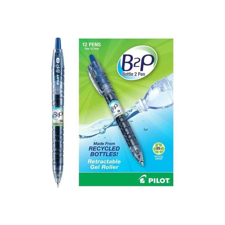 Pilot BeGreen B2P Gel Pens - Blue 0.7 mm 12 Pack 1