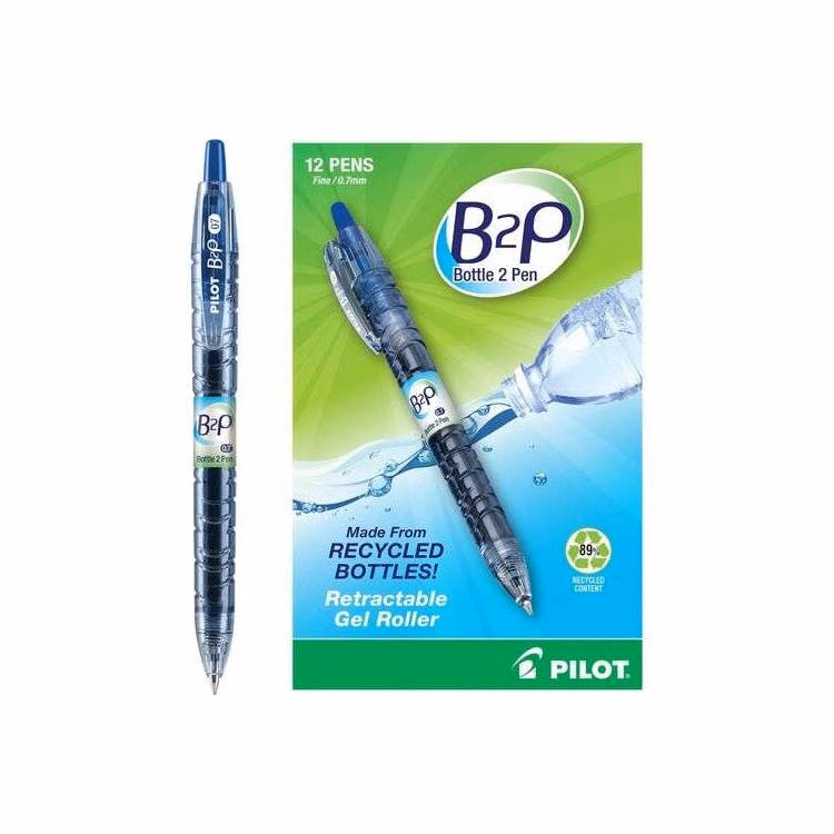 Pilot BeGreen B2P Gel Pens - Blue 0.7 mm 12 Pack