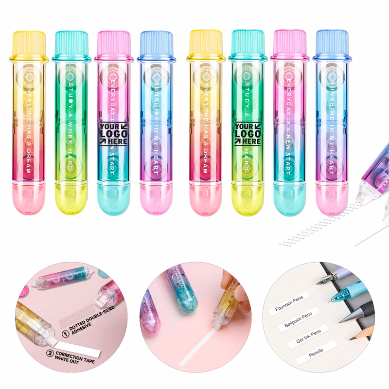 2 in 1  School Home Office Supply Cute Quick Dry Japan White Out Correction Double Sided Tape Roller