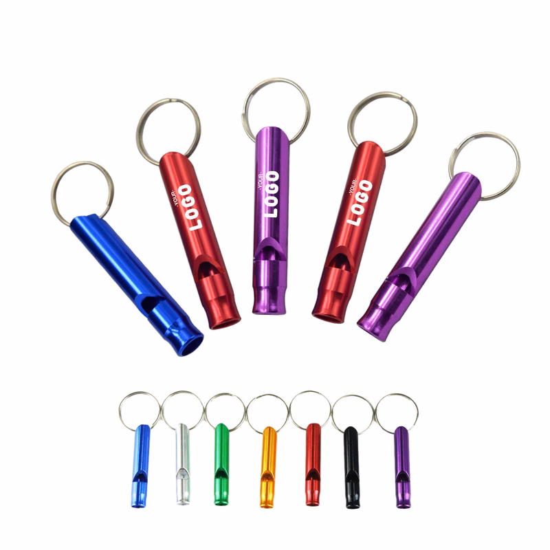 MOQ 100PCS Aluminum Whistle Key Ring