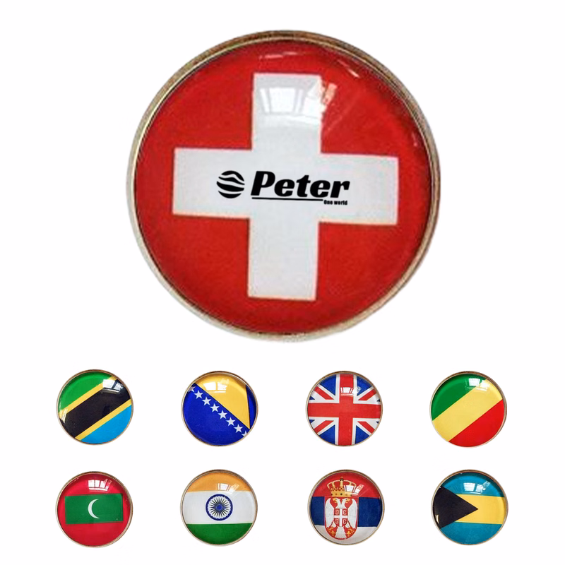 Copper Brooch Lapel Badge Flag Pin