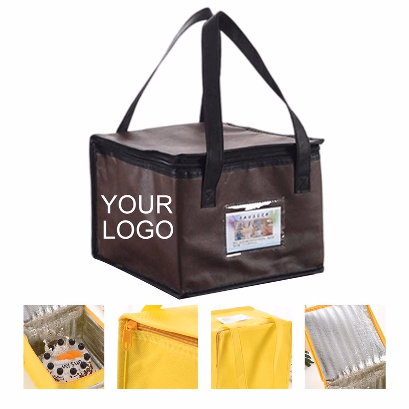 Reusable Insulated Lunch Bag 11" x 11" x 7.1" with Zip Closure