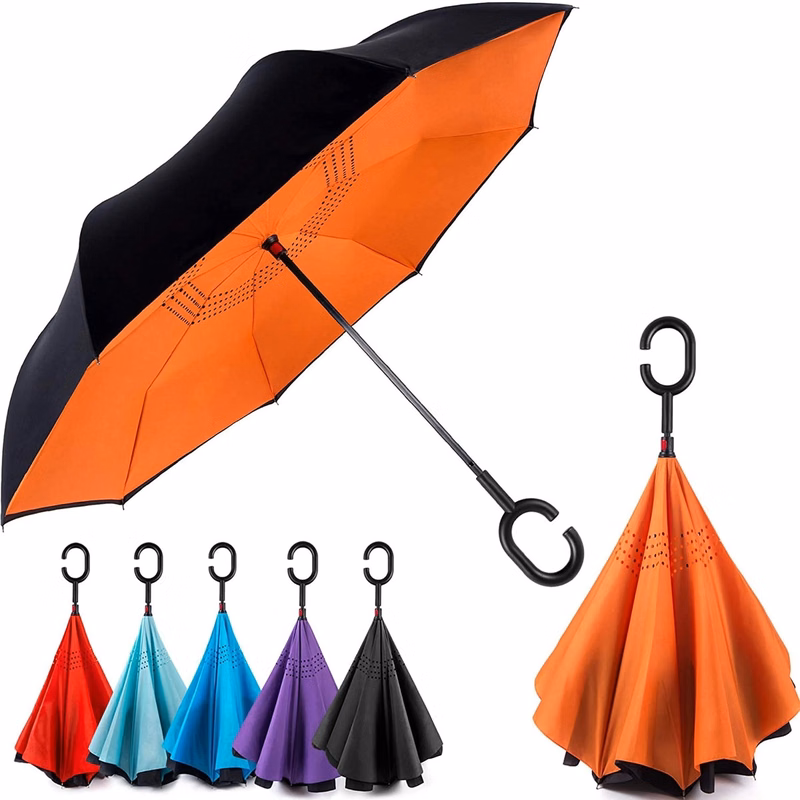 Double Layer Inside Out Folding Inverted Umbrella