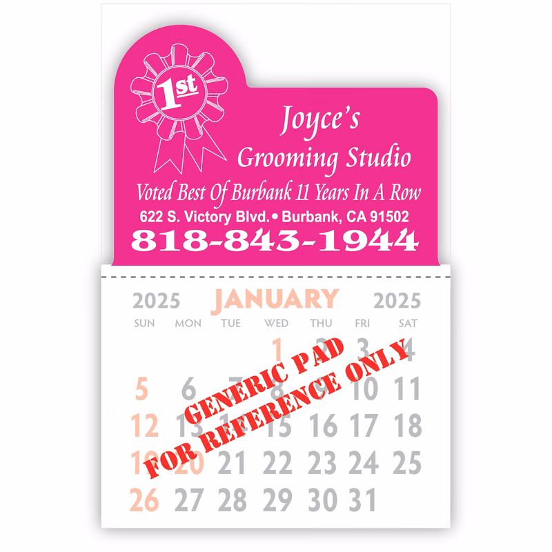 Kwik-Stik 6 Mill Smooth Vinyl Calendar w/ Side Dome Top