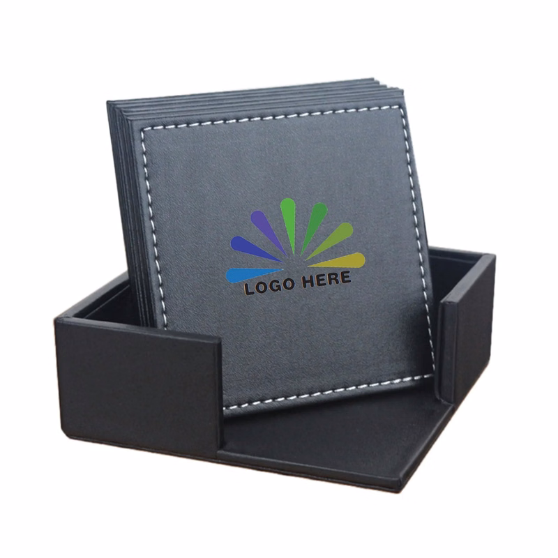 Custom Coffee Set of 6 Leather Coaster