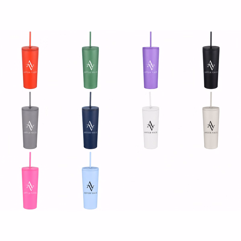Endura 24 oz Double Wall Tumble with Leak Resistent Plastic Straw