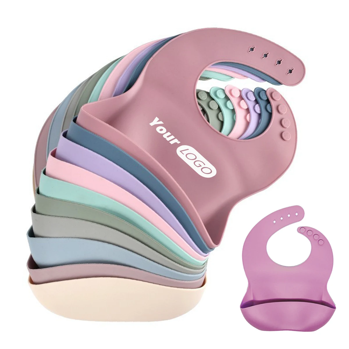 Silicone Durable And Easy-To-Clean Baby Food Bib 1