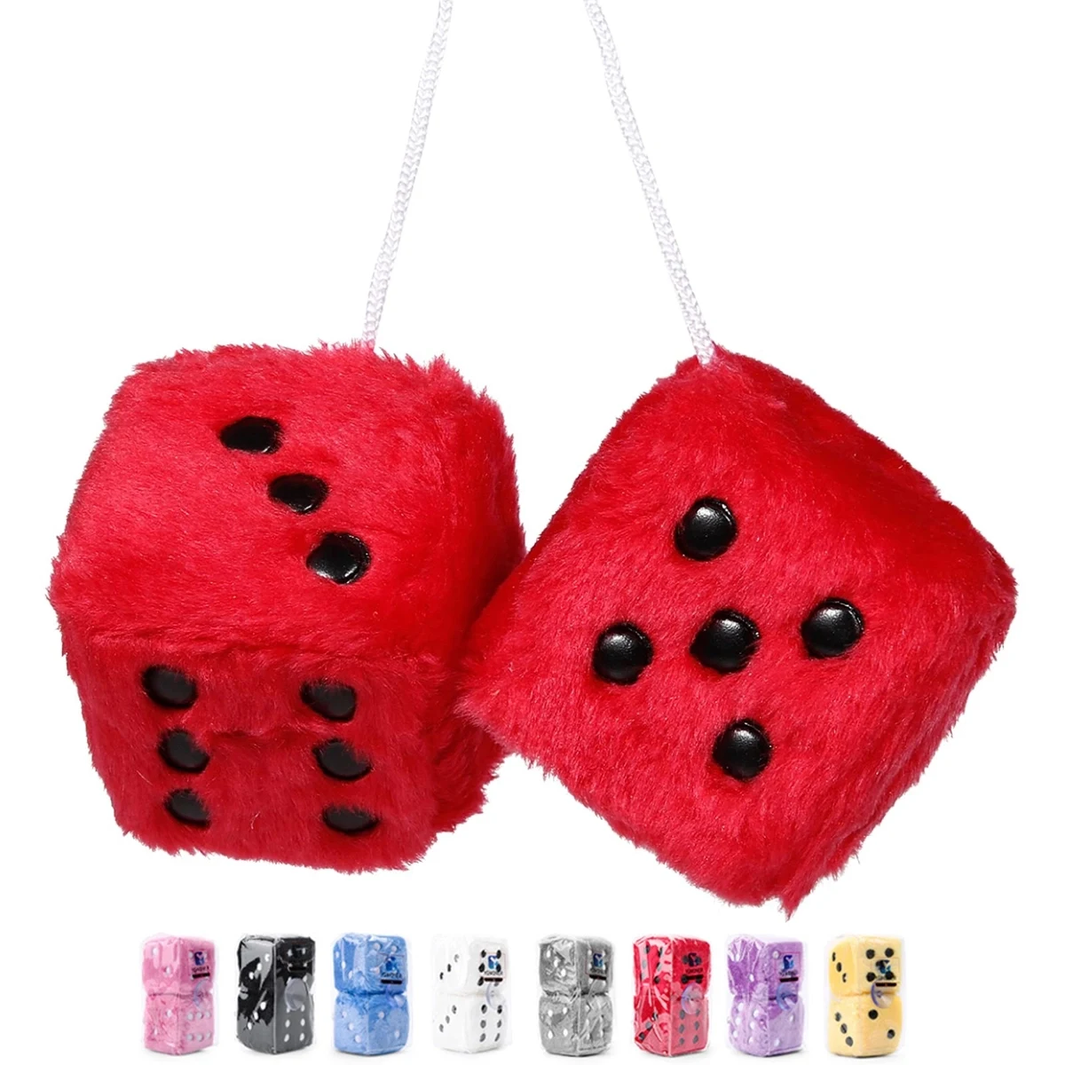 Car Retro Hanging Fuzzy Plush Dice 1
