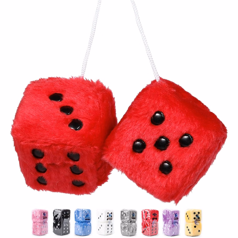 Car Retro Hanging Fuzzy Plush Dice