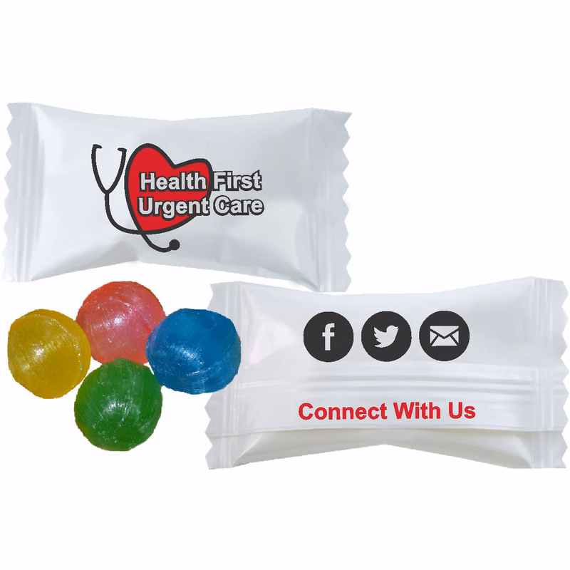 Assorted Fruit Ball Candy - Custom Wrapper