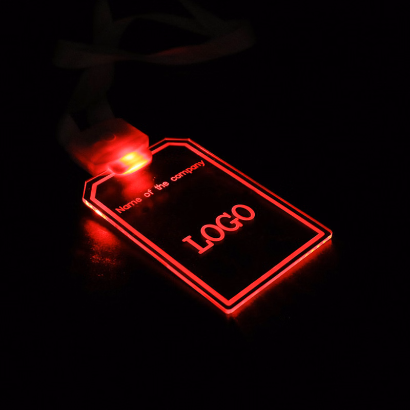 LED Illuminated ID Badge with Lanyard