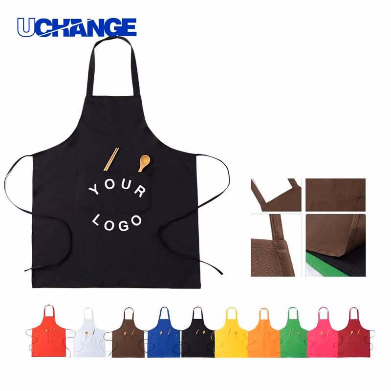 Waterproof Polyester Apron with Two Front Pockets for Kitchen Use