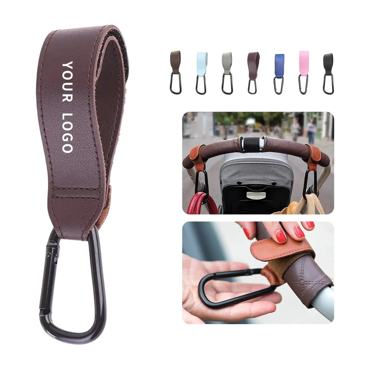 PU Leather Hook for Strollers Car Seats and Bicycles 1