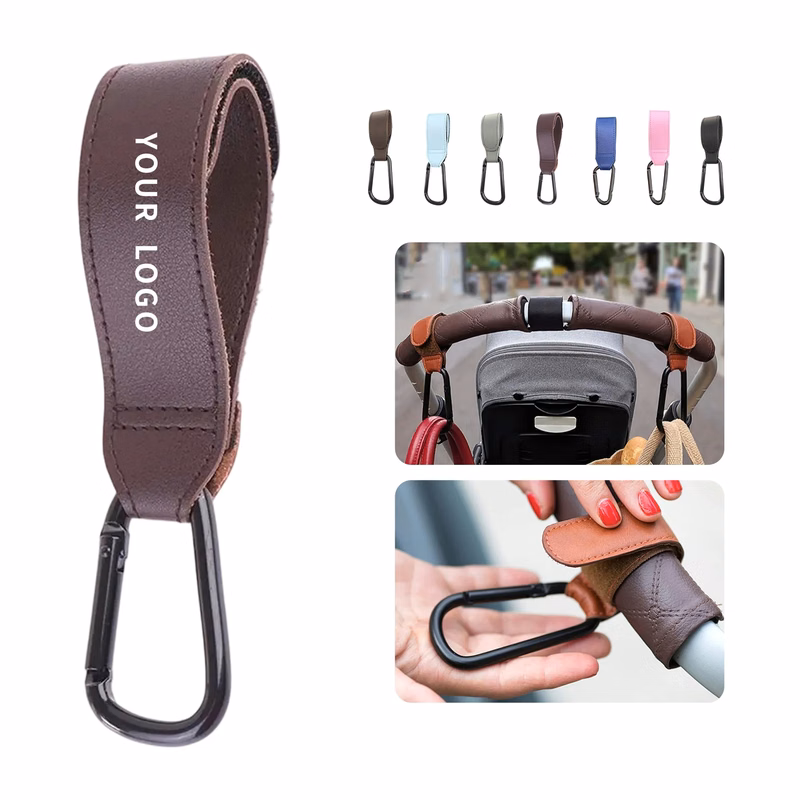 PU Leather Hook for Strollers Car Seats and Bicycles