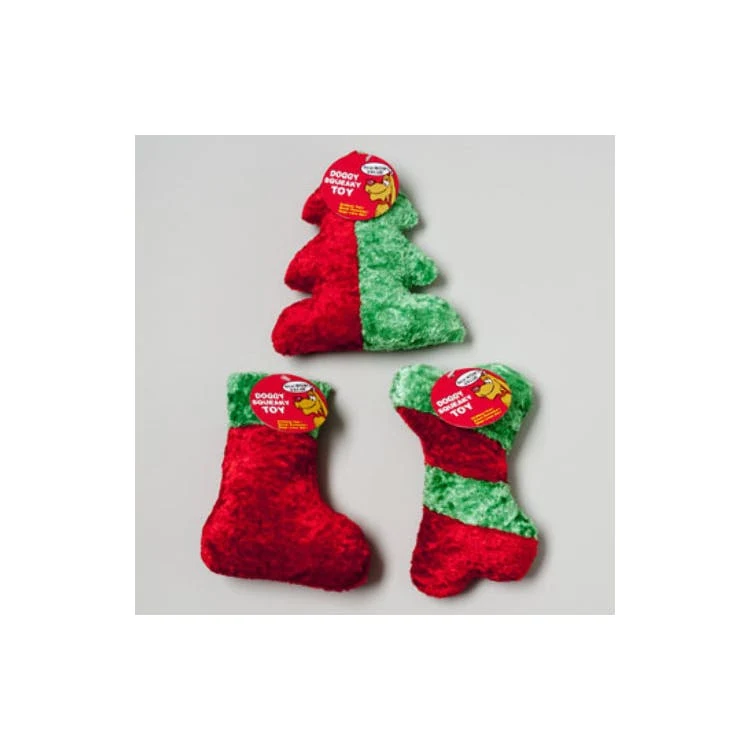 Chenille Dog Toys - Christmas Squeaker 1