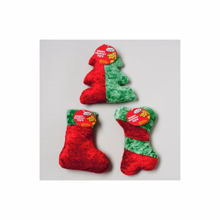 Chenille Dog Toys - Christmas Squeaker