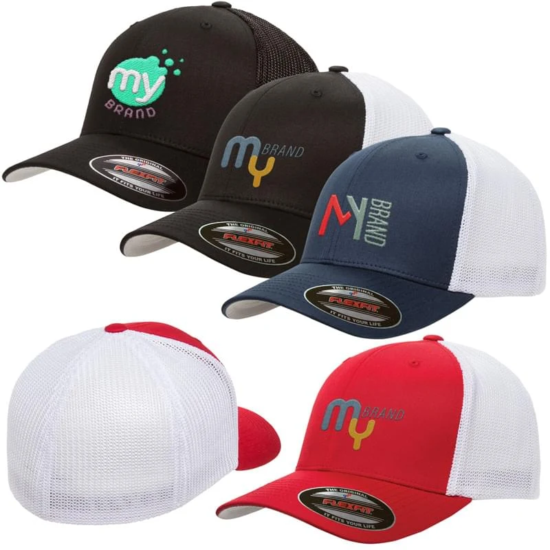 Flexfit 6 Panel Fitted Trucker Cap 1