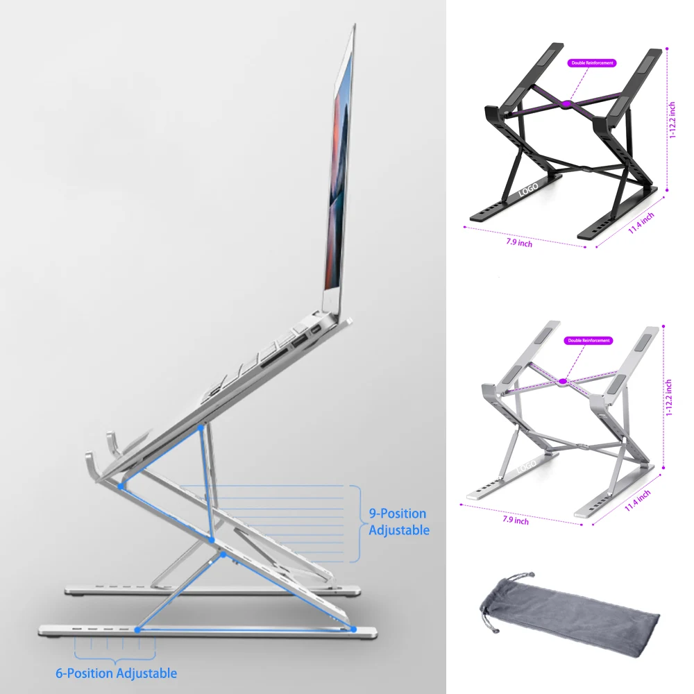 Double-decker Adjustable Aluminum Laptop Stand 1