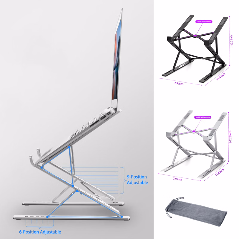 Double-decker Adjustable Aluminum Laptop Stand