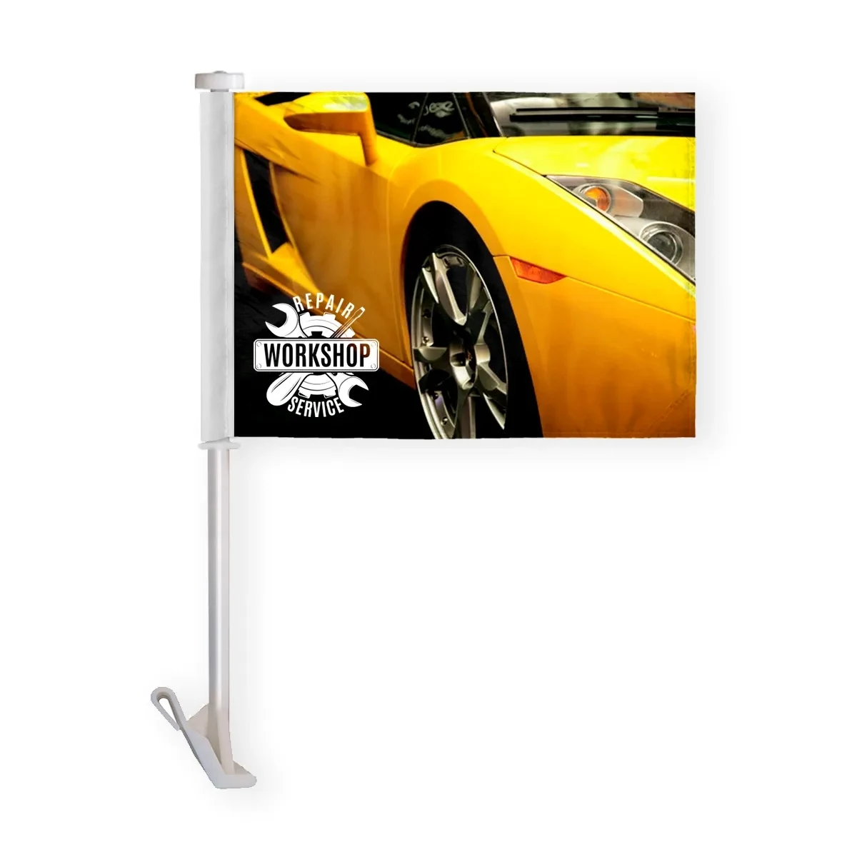 Custom Digital Car Flag - wPoly 12" x 16" 1