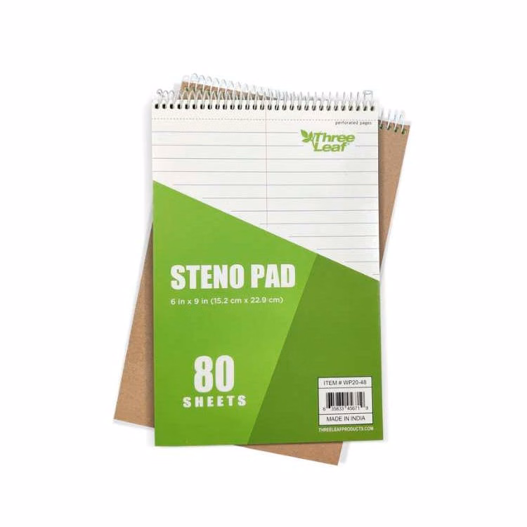 Three Leaf Steno Pad 6x9