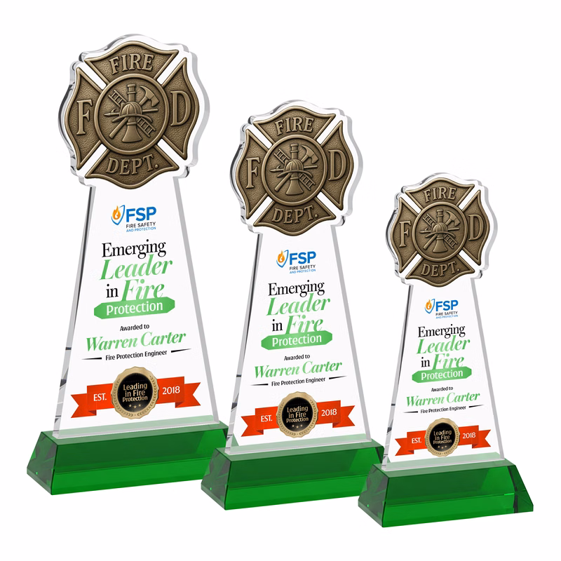 Fire Dept VividPrint™ Award on Hartford Base - Green