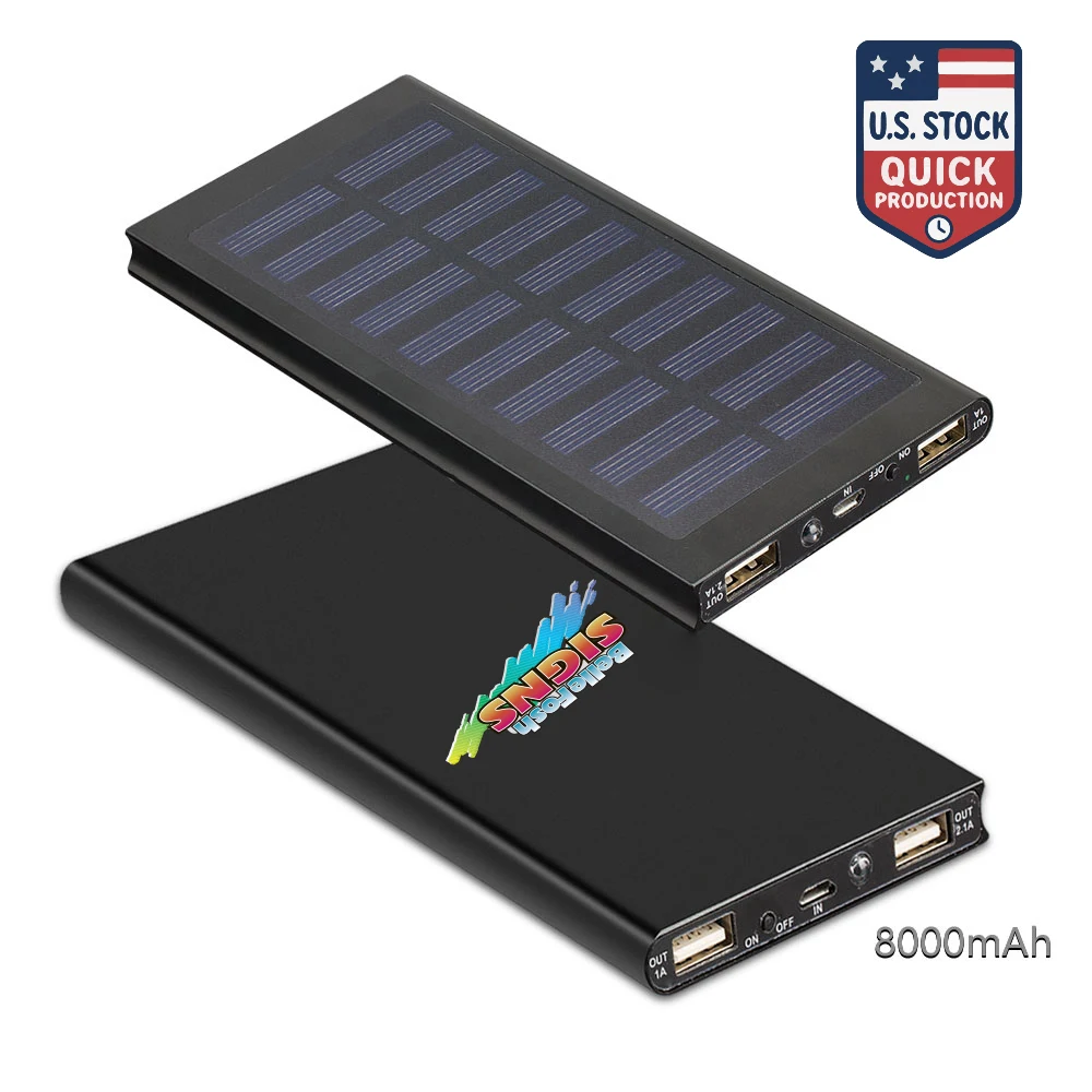8000mAh Solar Power Bank With Two USB Output 1
