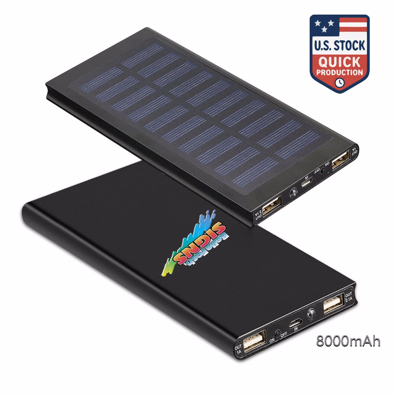 8000mAh Solar Power Bank With Two USB Output
