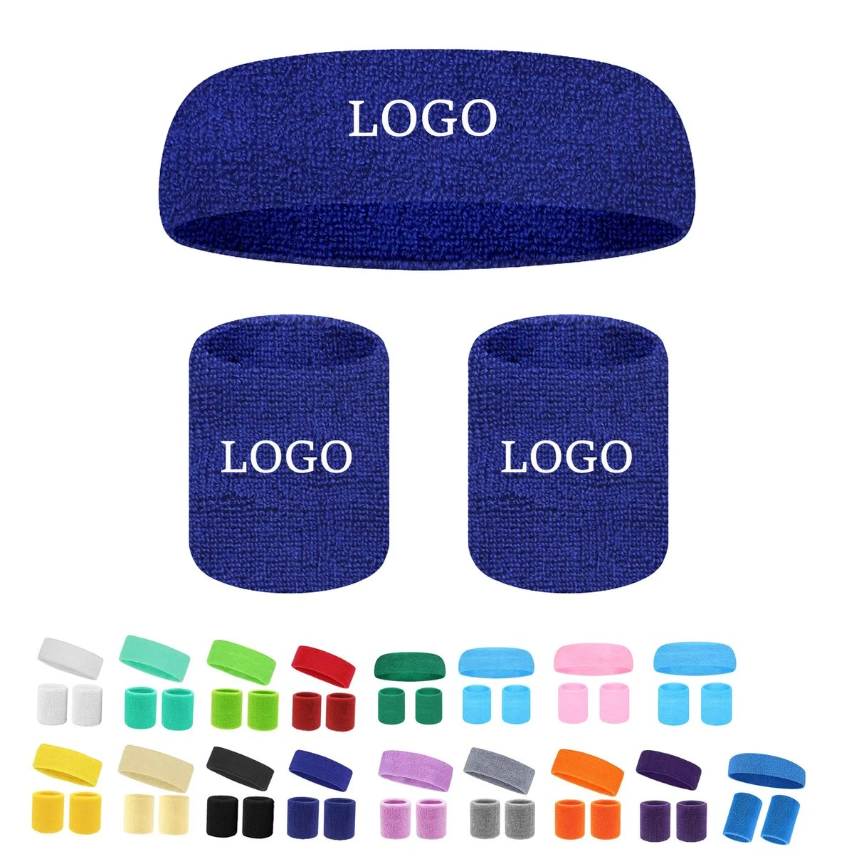 MOQ 20 Piece 3 In 1 Sports Headband Wristband Set 1