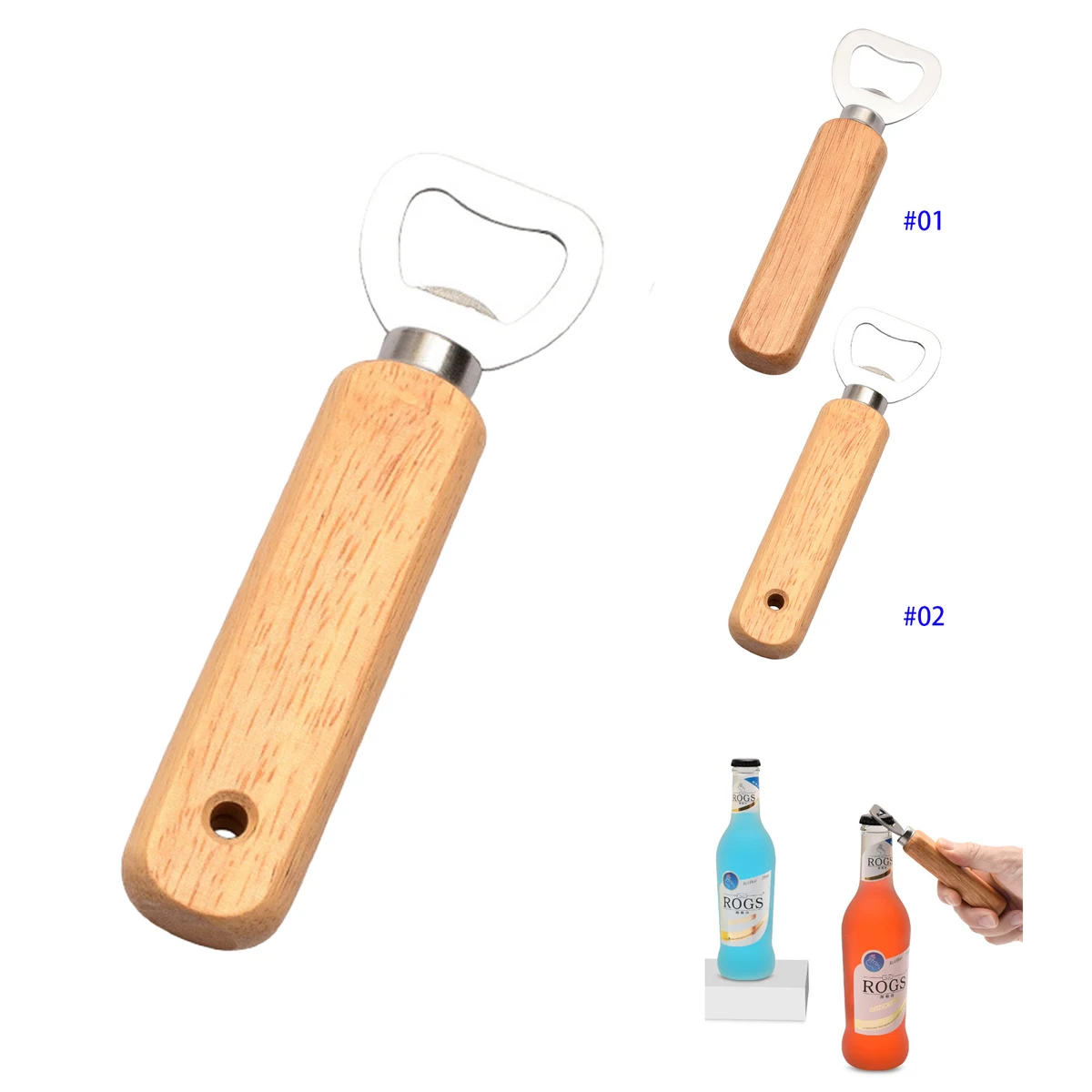 Portable Wood Handle Beer Bottle Opener 1