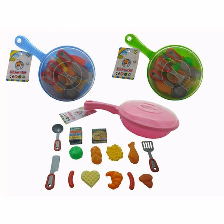 Cooking Pan Playset - Assorted Plastic Foods