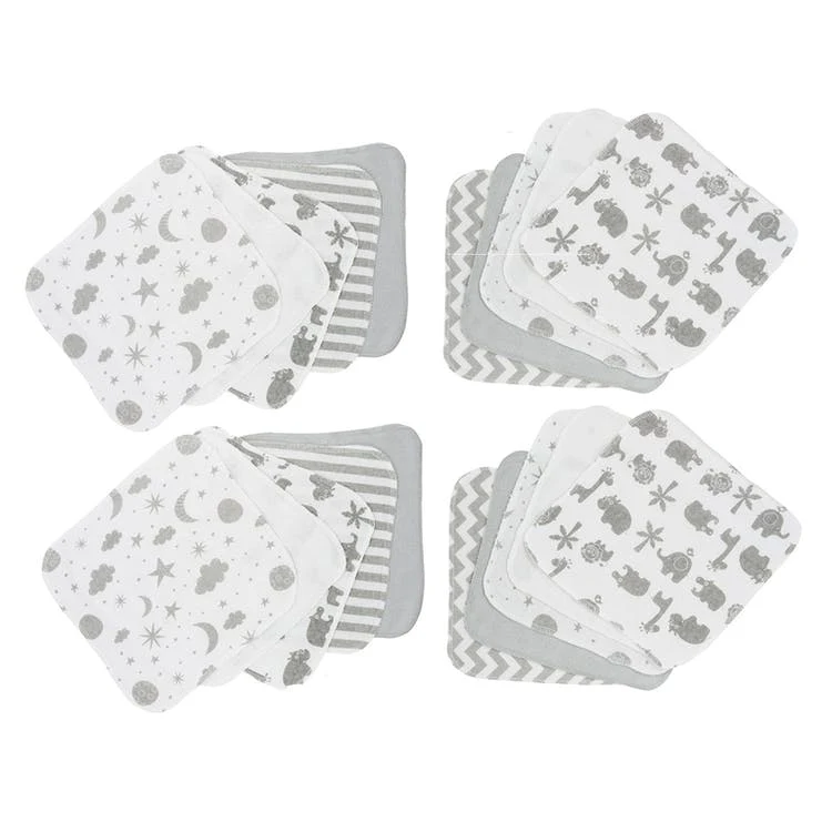 Terry Baby Washcloths - Gray 20 Pack 1