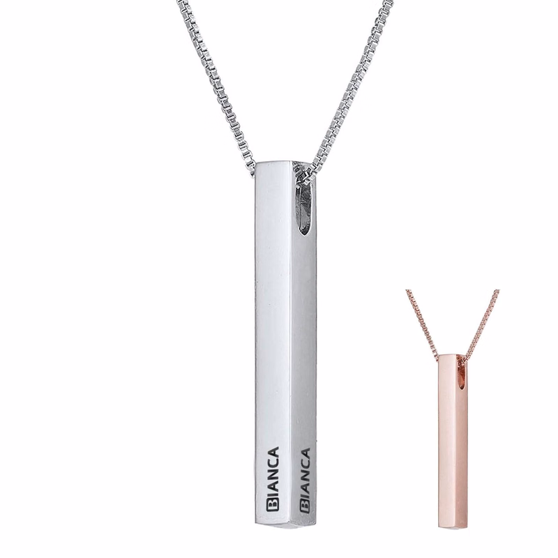 Small gold bar custom necklace