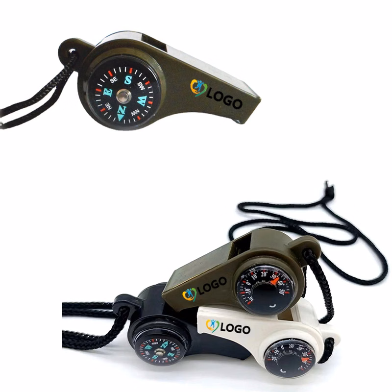 3 in 1 Emergency Whistle with Survival Compass Thermometer