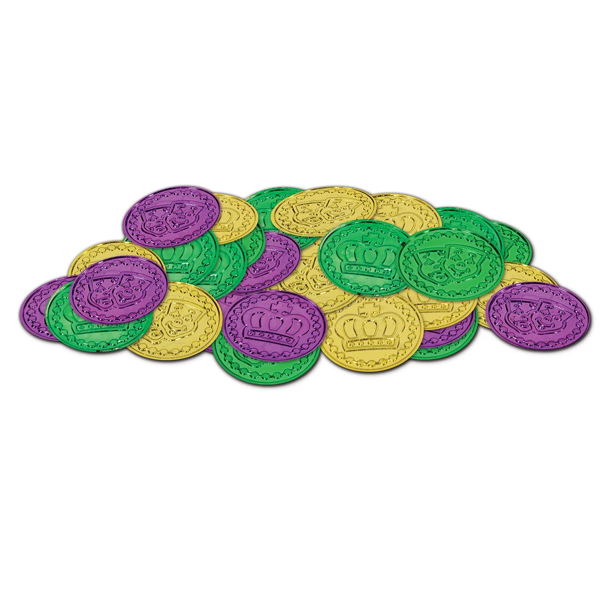 Mardi Gras Plastic Coins w/ Embossed Design 1