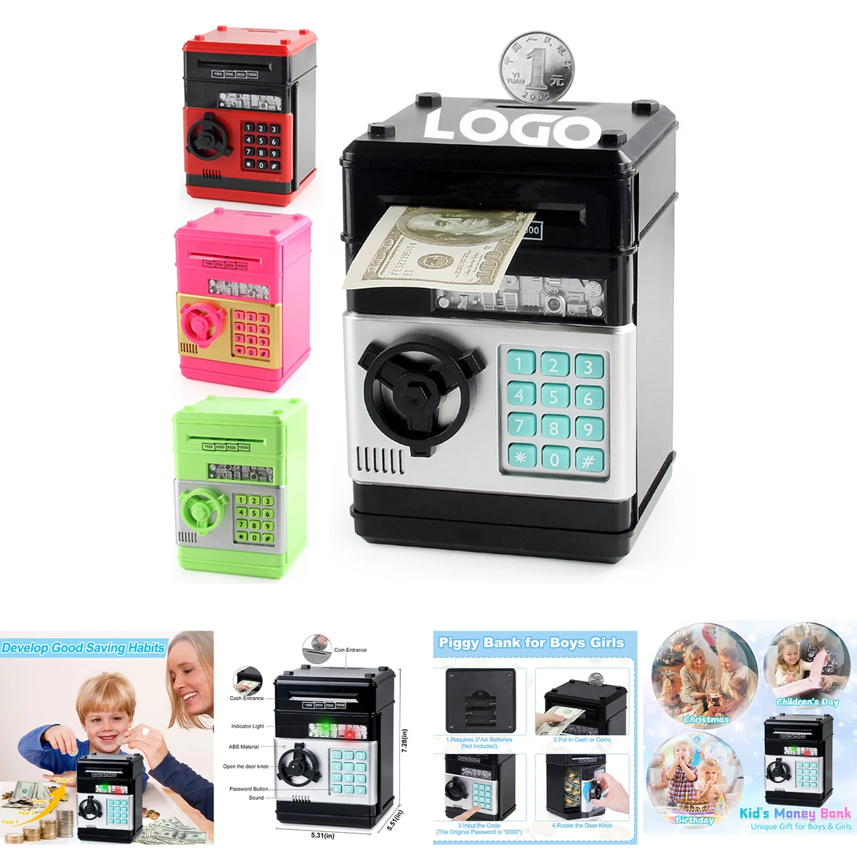 Piggy Bank Cash Coin Can 1