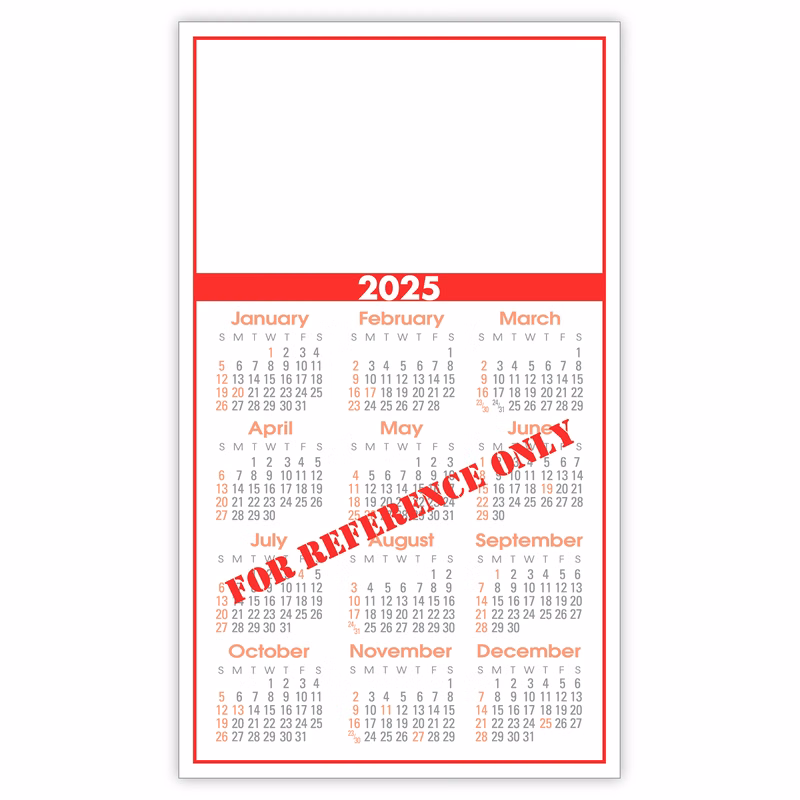 Utility Year-at-a-Glance Kwik-Stik Calendar w/ Top Ad Space