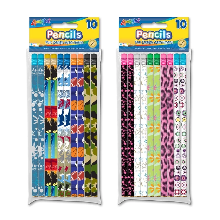 10pk #2 Fashion Pencils (Boys & Girls Theme Sets) with Eraser 1