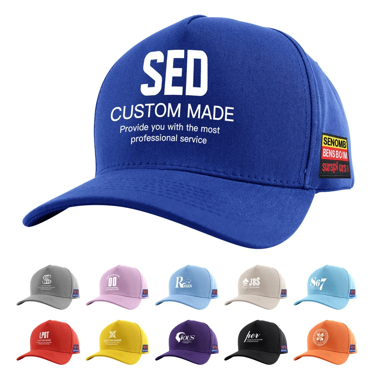 Cotton Twill 5 Panel Mid Profile Structured Baseball Cap 1
